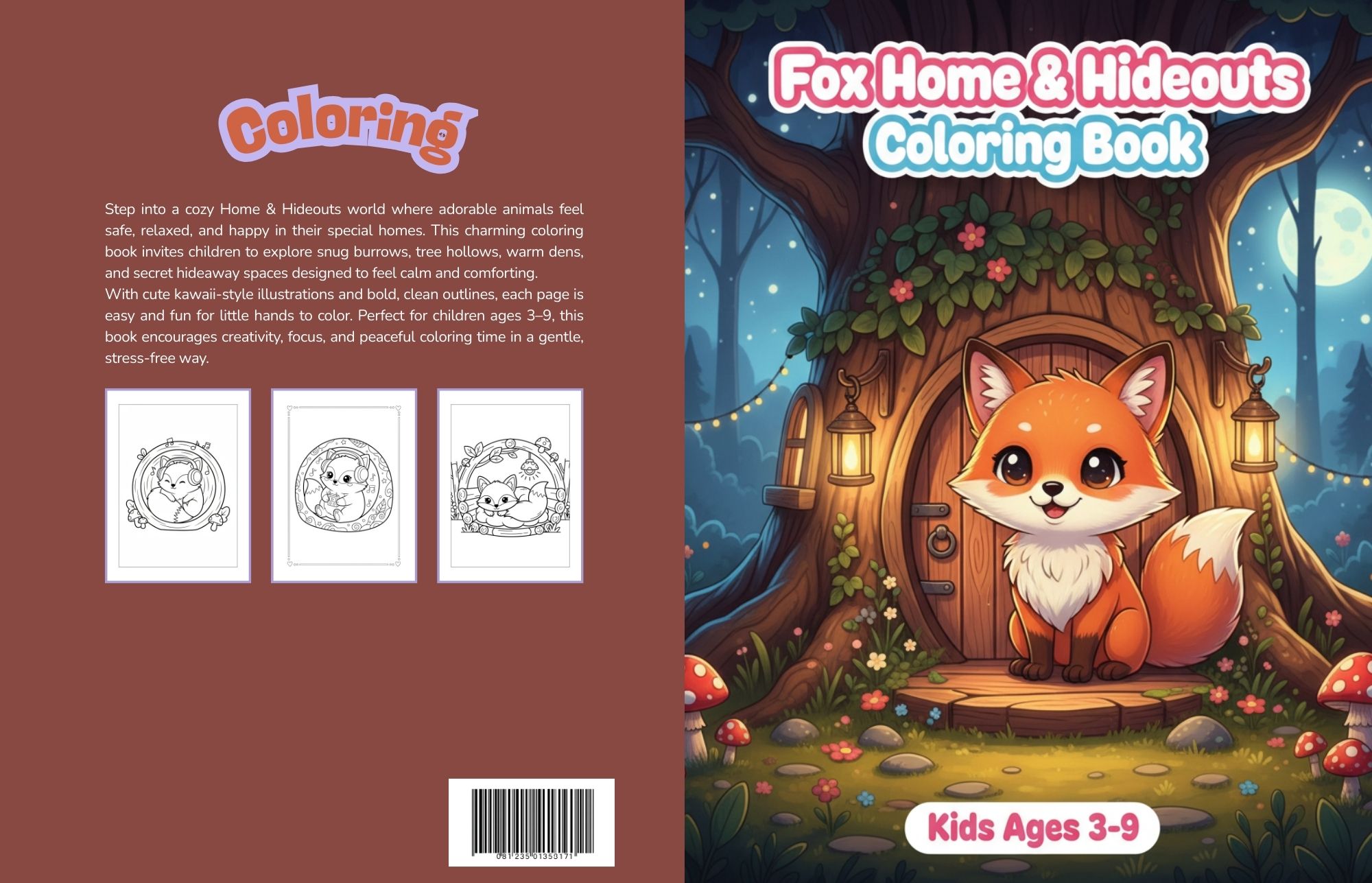 Kawaii Coloring Book Cover Preview