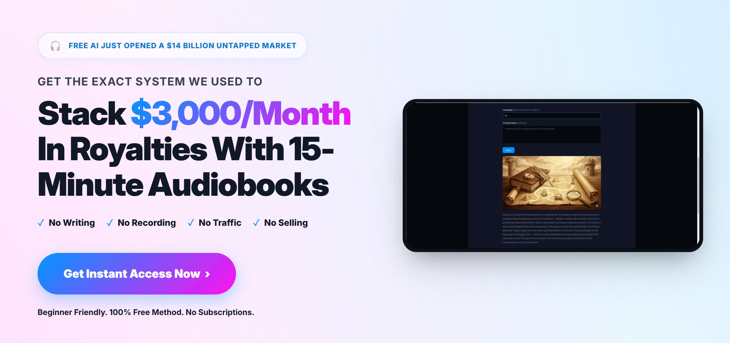 Audio Dollars – Stack $3,000/Month In Royalties With 15-Minute AI Audiobooks