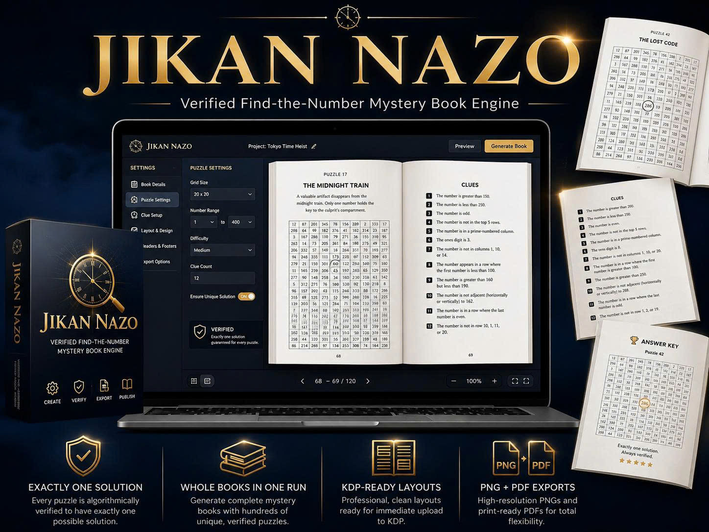 Jikan Nazo verified find the number mystery book engine preview